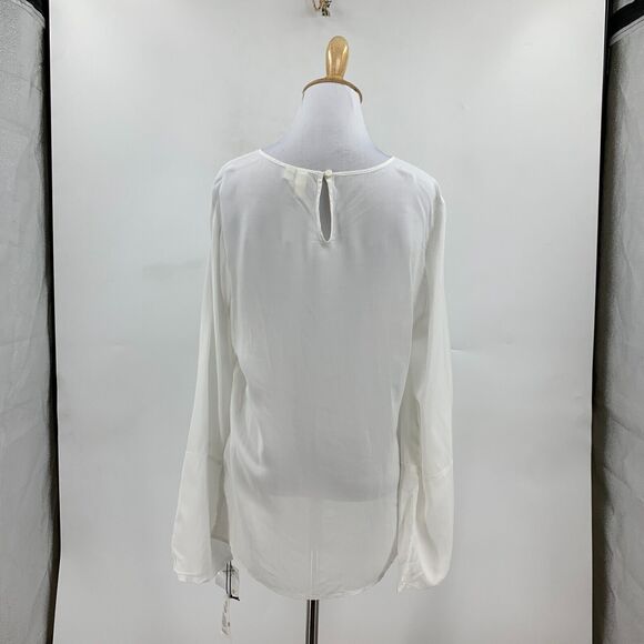 Treasure & Bond Shirt Womens XS Extra Small White Rayon Long Sleeve Sheer Top - Picture 4 of 11